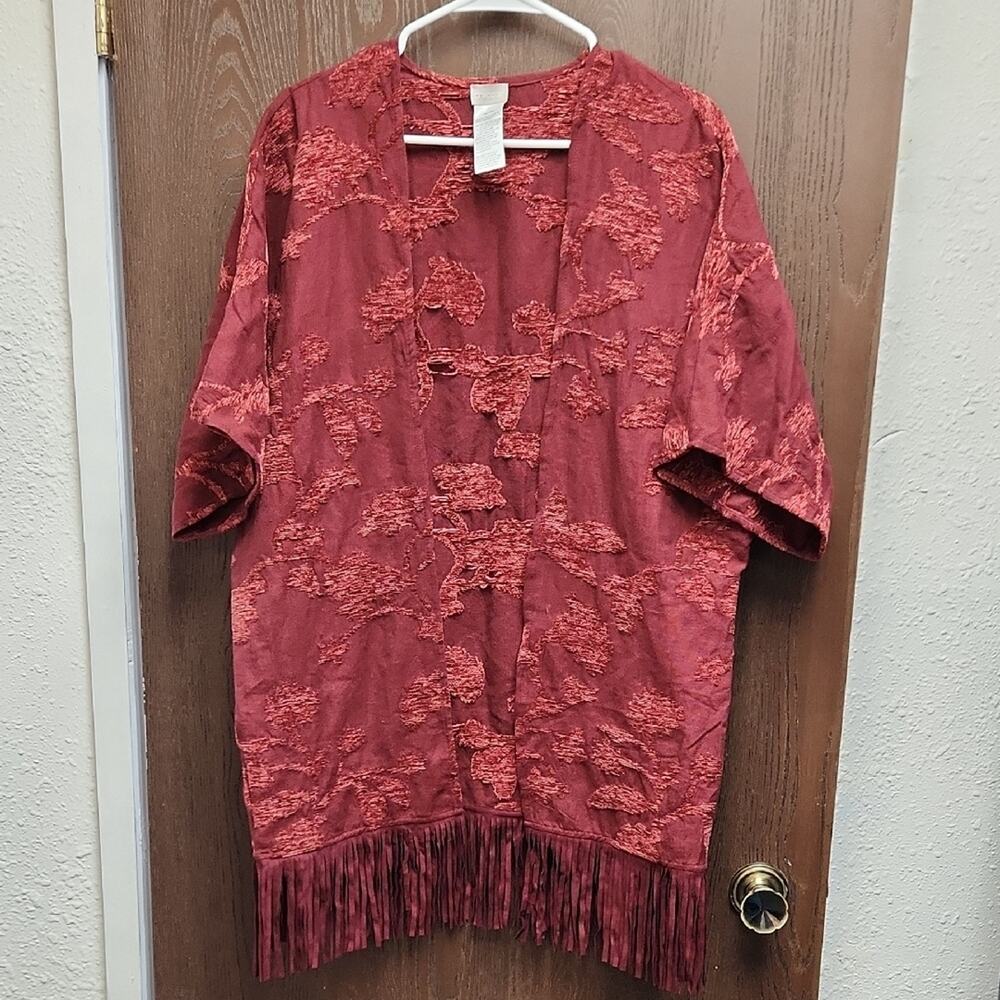 Chico's Rich Red Textured Women's Blouse